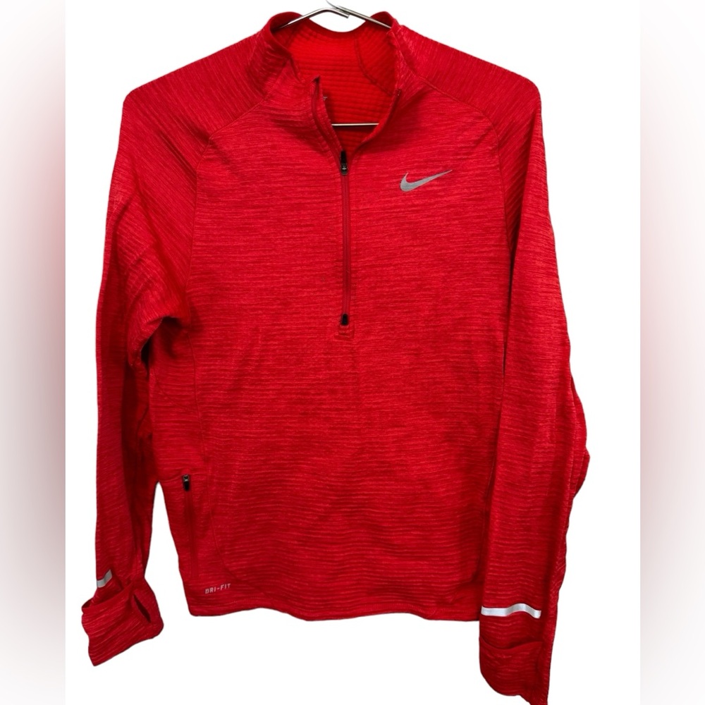 Nike Betterworld Orange / Red Dri Fit 3/4 Neck Running Sweatshirt Women’s S